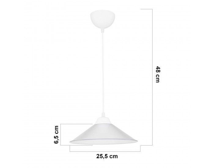 Висяща лампа Hereford E27 бяла / прозрачна []