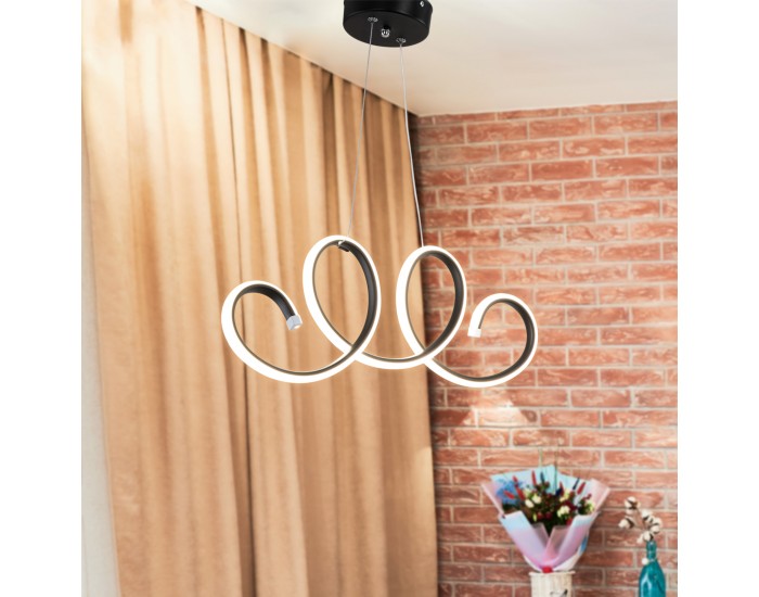 Висяща лампа Durham с 206 светодиода алуминий черно / бяло []