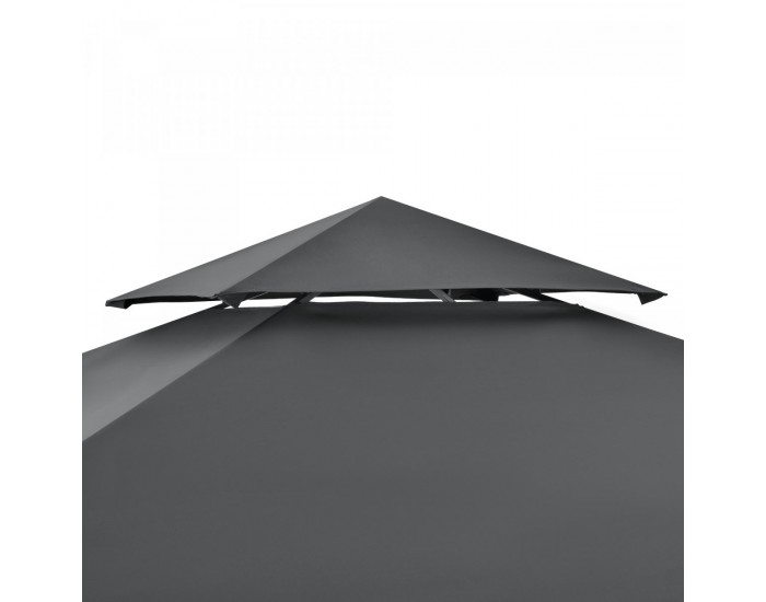 Беседка за барбекю Parga 250x241x151см тъмно сива