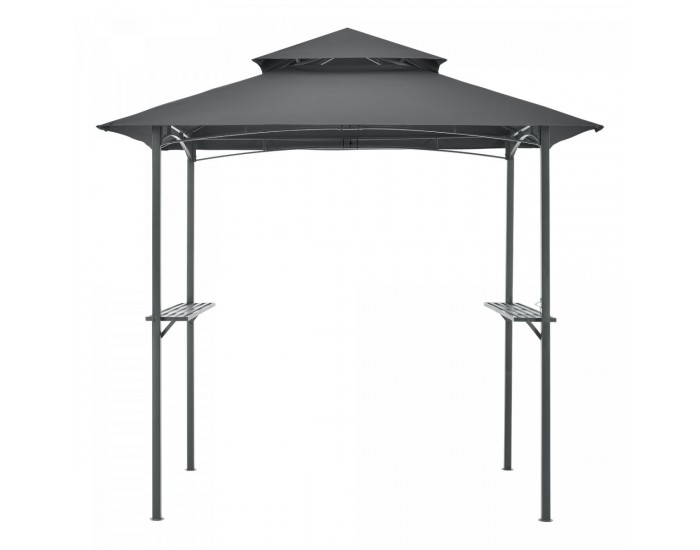 Беседка за барбекю Parga 250x241x151см тъмно сива