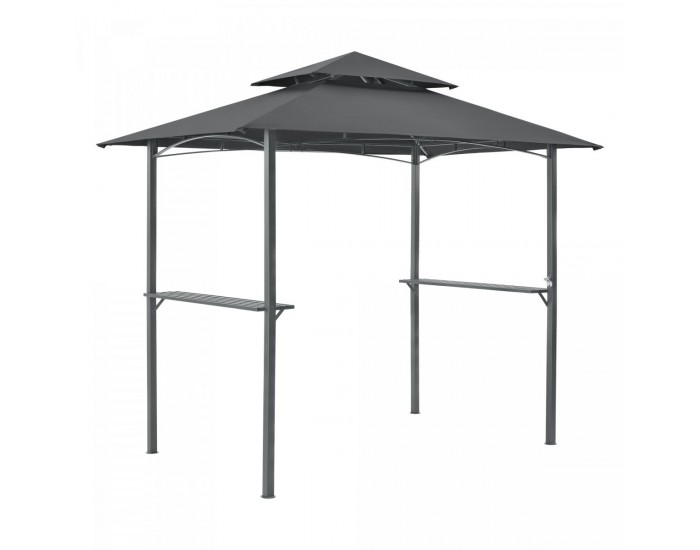 Беседка за барбекю Parga 250x241x151см тъмно сива