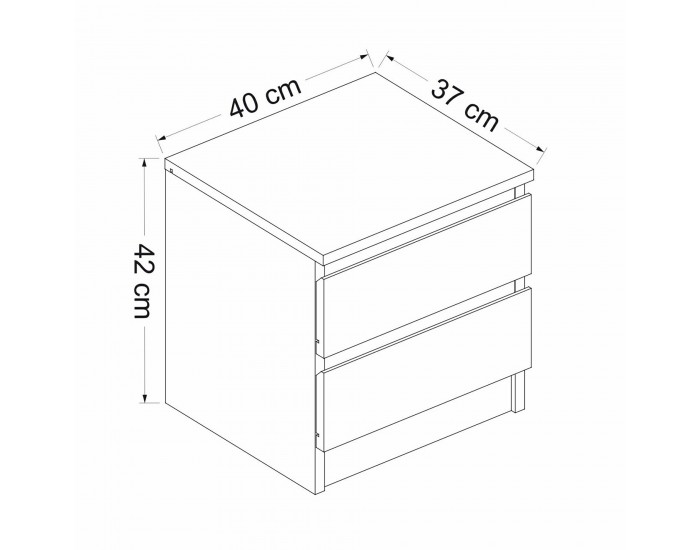 Нощно шкафче Fuglebjerg 42x40x37 см бяло []