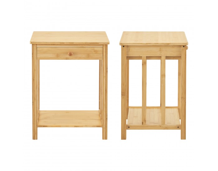Помощна маса Ranua 51x40x35 см естествен бамбук []