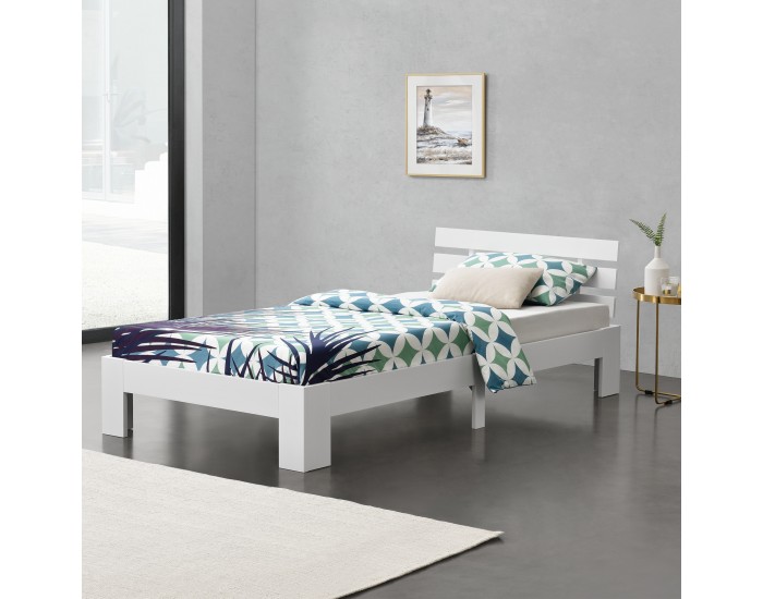 Дървено легло Нивала 120х200 см с бяла табла