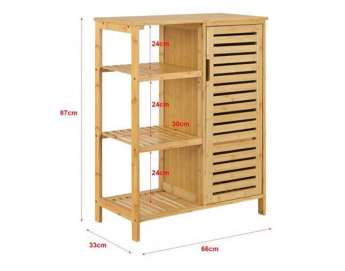 Шкаф за баня Vetlanda бамбук 87x66x33 см []