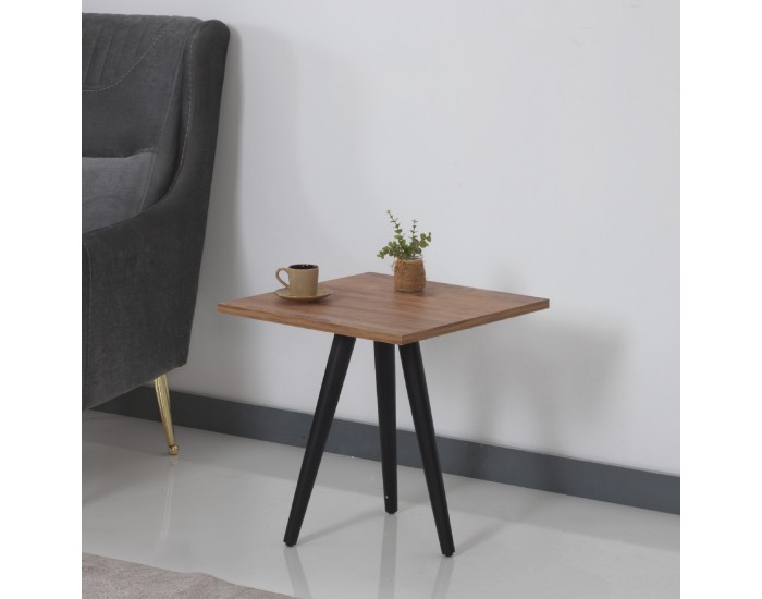 Маса за кафе Ballerup 50 x 45 x 45 см черно / визия на орех []