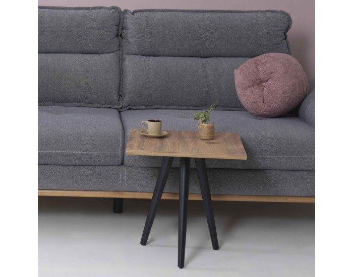 Маса за кафе Ballerup 50 x 45 x 45 см черно / визия на орех []