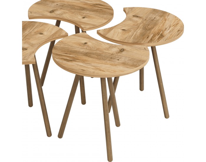 Маса за кафе Højer в комплект от 4 48 x 45 x 32 cm вид дърво []