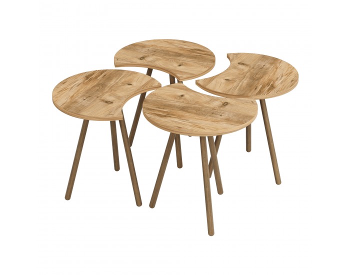 Маса за кафе Højer в комплект от 4 48 x 45 x 32 cm вид дърво []