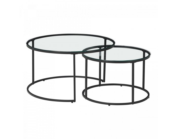 Комплект маса за гнездо Kokkola от 2 прозрачни стъклени []