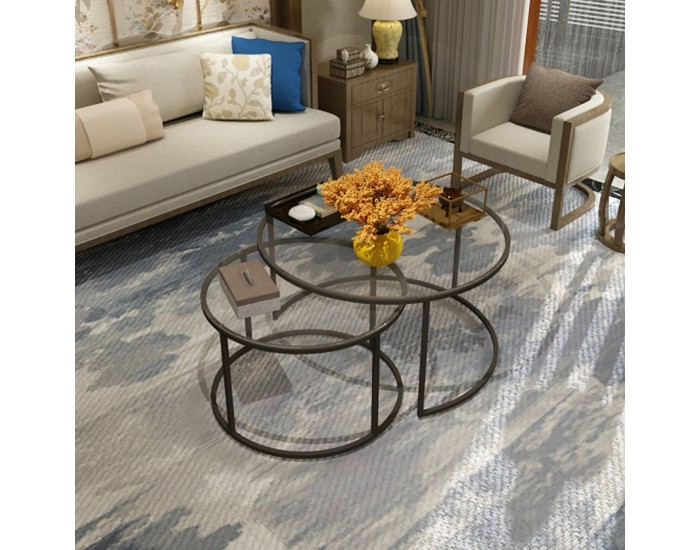 Комплект маса за гнездо Kokkola от 2 прозрачни стъклени []