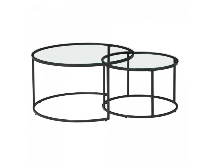 Комплект маса за гнездо Kokkola от 2 прозрачни стъклени []