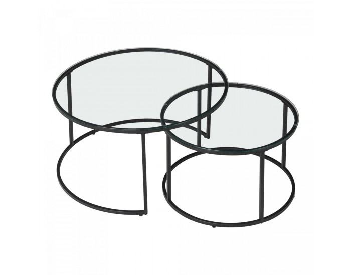 Комплект маса за гнездо Kokkola от 2 прозрачни стъклени []