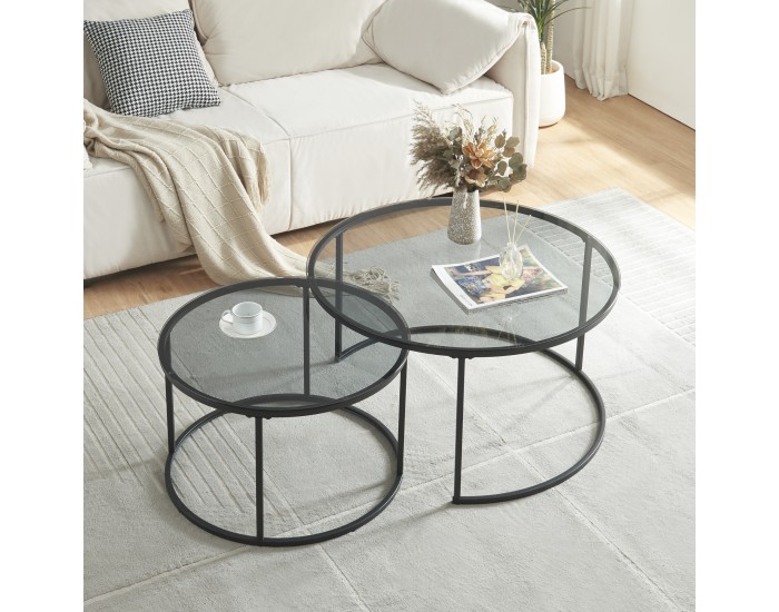 Комплект маса за гнездо Kokkola от 2 опушени стъкла []