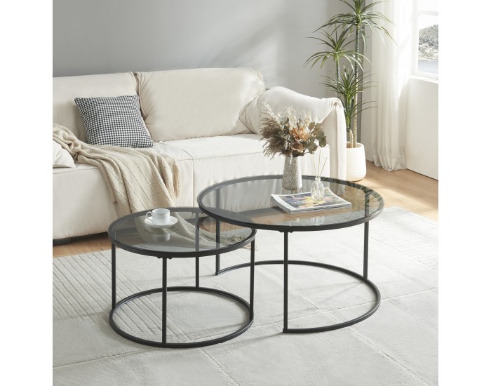 Комплект маса за гнездо Kokkola от 2 опушени стъкла []