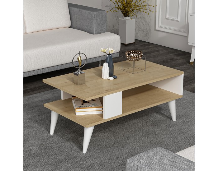 Холна маса Lycksele 40x90x45 см дъб вид / бяло []