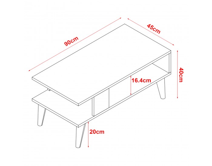 Холна маса Lycksele 40x90x45 см бяла []
