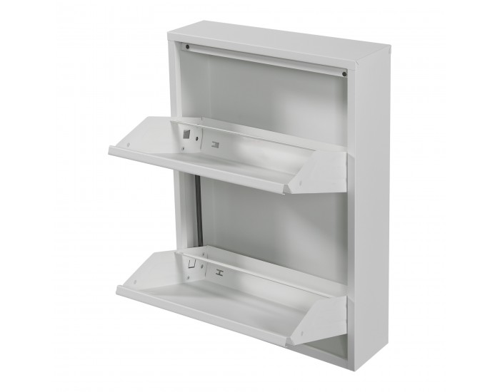 Самосвал за обувки Sokndal с 2 накланящи се отделения бял []