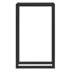 Стелаж за дърва Täby стомана 60x25x100cm черен [] - Градина