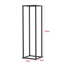 Стелаж за дърва Tibro стомана 35x35x120 см черен [] - Градина