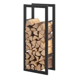 Стелаж за дърва Täby стомана 40x25x100cm черен [] - Градина