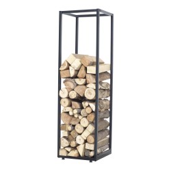 Стелаж за дърва Tornved стомана 35x35x120 см черен [] - Градина