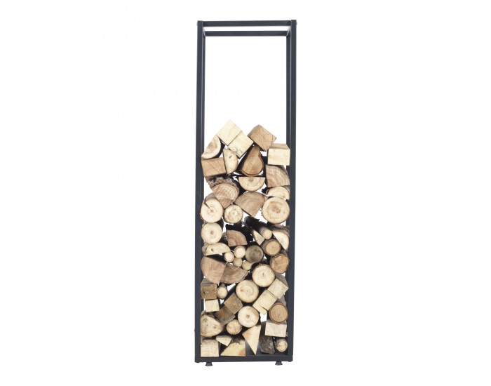 Стелаж за дърва Tornved стомана 35x35x120 см черен []