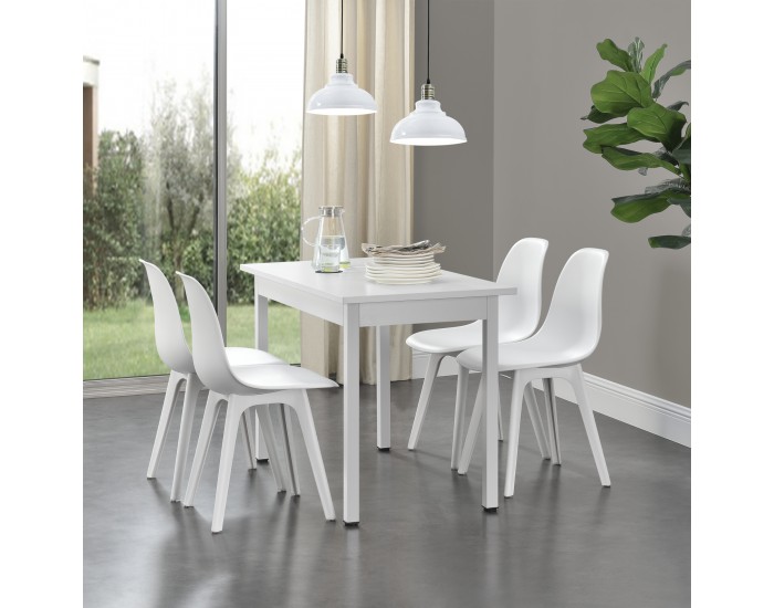 Комплект трапезарни столове Brevik 6 бр. 83x54x48 см бял