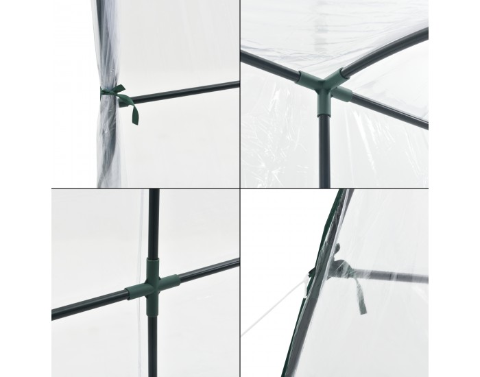 Стенна оранжерия Juta 100x200x215cm PVC фолио прозрачно []