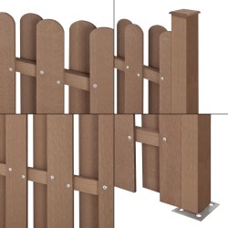 WPC градинска ограда Langero 185x562 см кафяво ново.дърво - Огради