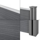 WPC градинска ограда със скосен елемент 183x973 см сива [ново.дърво]