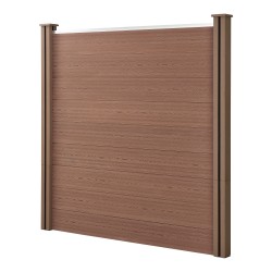 WPC градинска ограда със скосен елемент 183x451 см кафяв [neu.holz] - Огради
