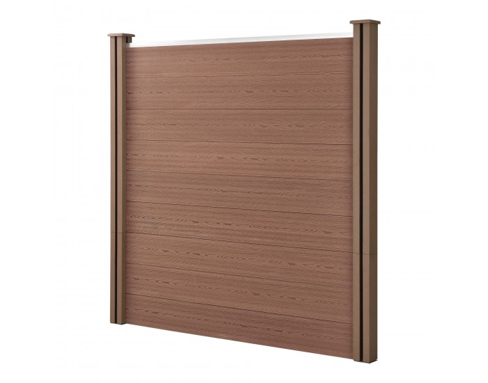 WPC градинска ограда със скосен елемент 183x277 см кафяв [neu.holz]