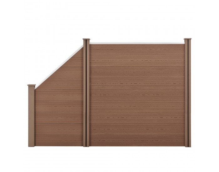 WPC градинска ограда със скосен елемент 183x277 см кафяв [neu.holz]