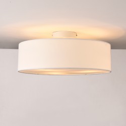 Плафон Omaha 3x E27 ø45x12 cm бяла органза - Лампи за таван