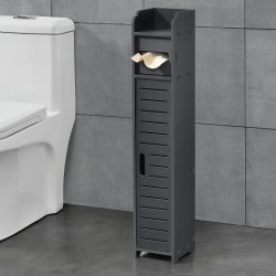Поставка за тоалетна хартия Leoben 80x15x15 см шкаф WPC тъмносив [] - Продукти за баня и WC