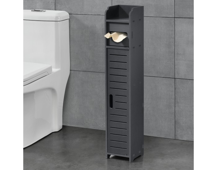 Поставка за тоалетна хартия Leoben 80x15x15 см шкаф WPC тъмносив []