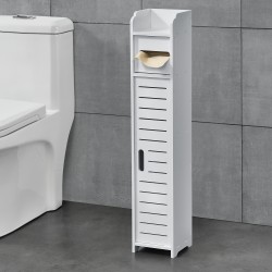 Поставка за тоалетна хартия Leoben 80x15x15 см шкаф WPC бял [] - Продукти за баня и WC