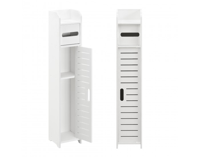 Поставка за тоалетна хартия Leoben 80x15x15 см шкаф WPC бял []