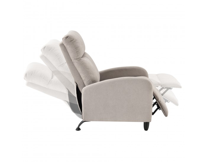 Тапицирано кресло Bregenz 102x60x92 см с регулируема облегалка от кафяв текстил