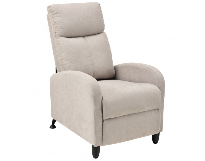 Тапицирано кресло Bregenz 102x60x92 см с регулируема облегалка от кафяв текстил