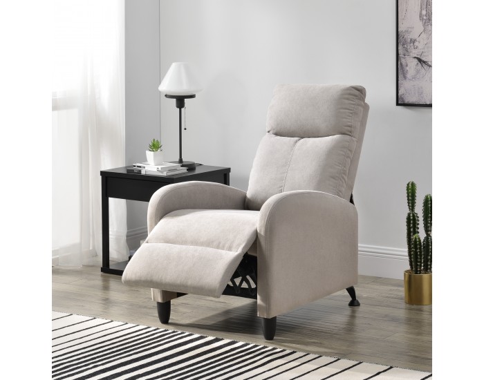 Тапицирано кресло Bregenz 102x60x92 см с регулируема облегалка от кафяв текстил