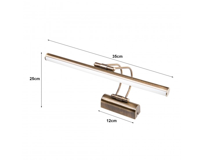 Стенна лампа Hartlepool с 32 светодиода метал бронз антик []