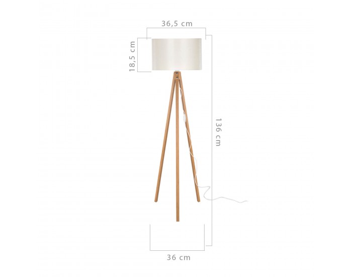 Подова лампа Rochester E27 вид бамбук / крем []