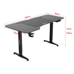 Маса с регулируема височина Oxnard Electric 160x75cm черна [] - Бюра