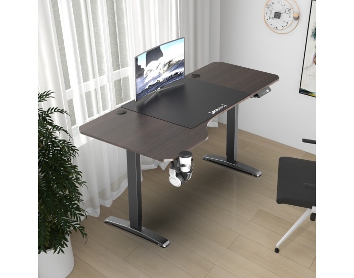Маса с регулируема височина Oxnard electric 160x75cm вид на орех []