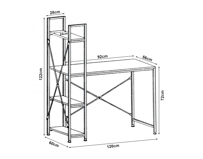 Бюро Stavanger 120x60x122 см бяло []