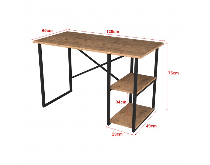 Бюро Nittedal с рафт 120x60x75см дъб вид []