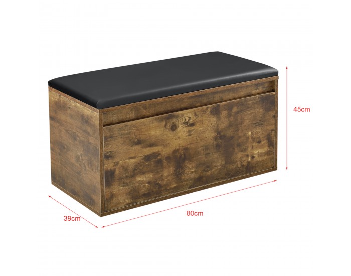 Пейка Degerfors 80x39x45 см тъмен дъб/черен []