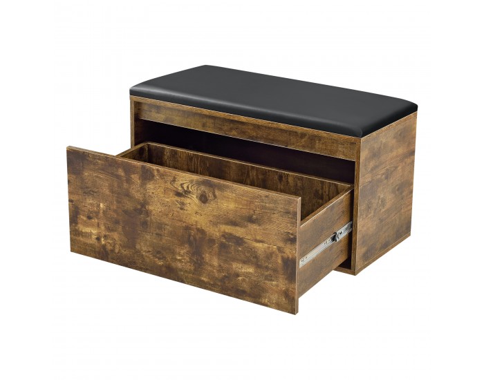 Пейка Degerfors 80x39x45 см тъмен дъб/черен []